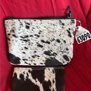 Holy Cow New Set $100 Black and White Cow Print Pouch